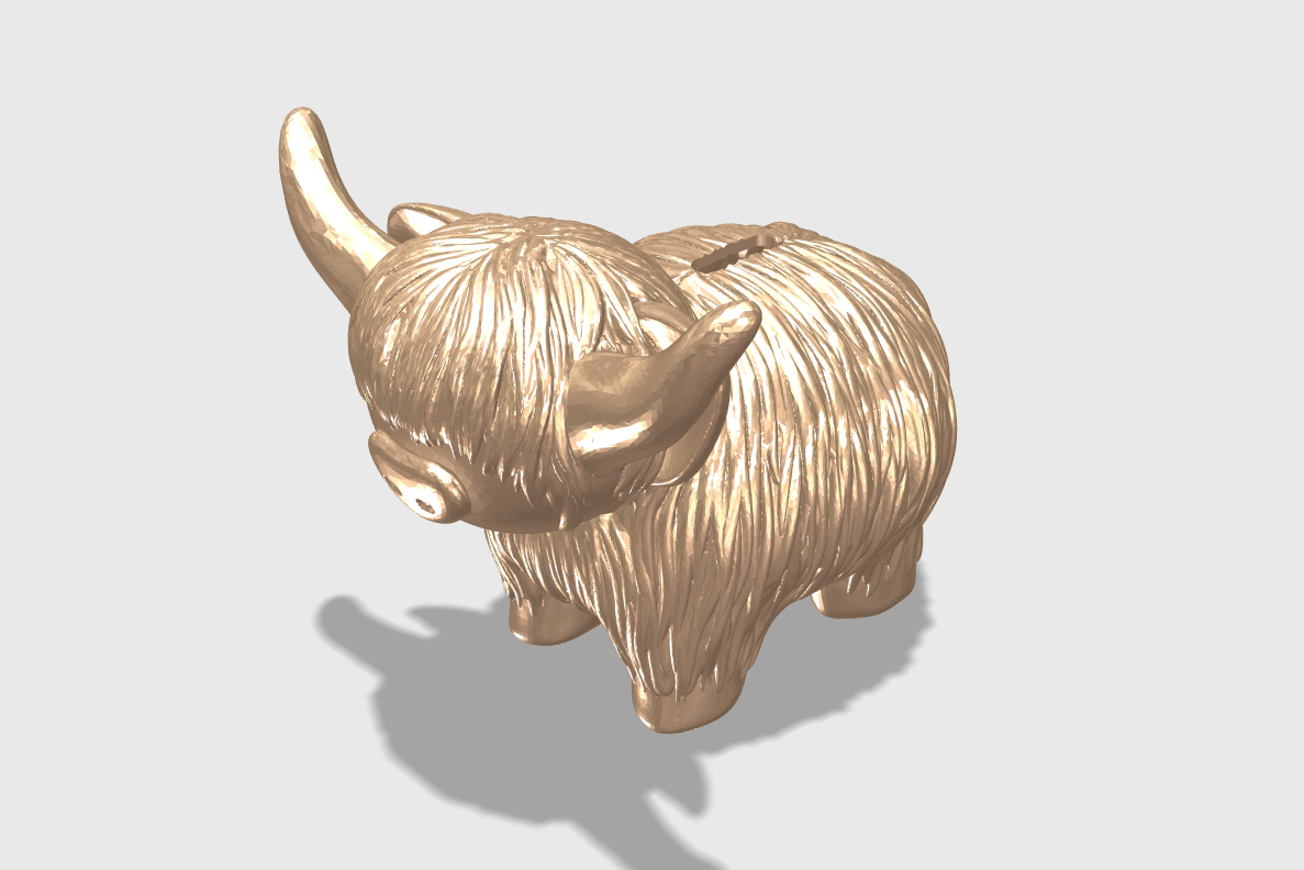 STL file Highland Cow Money Bank・Model to download and 3D print・Cults